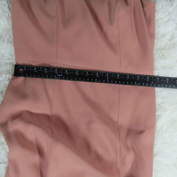 Dessy Collection 3029 Desert Rose Diamond Cut Out Back Trumpet Gown Front Slit 6 - Picture 8 of 14